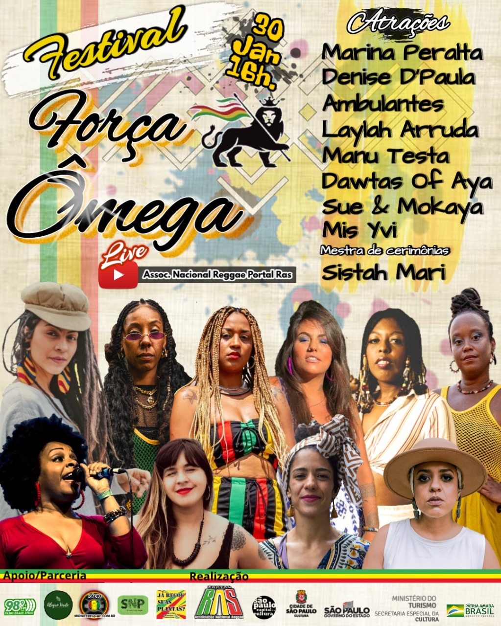 Festival “Força Ômega” é uma realização da Associação Nacional Reggae! Imperdível!